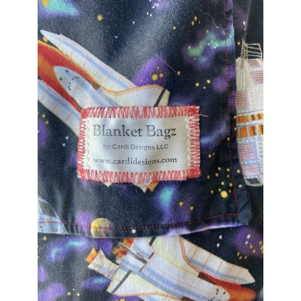 Cardi Designs Blanket Bagz Outer Space Towel Backpack Drawstring Bag Red
